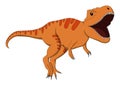 Orange T-Rex with Striped Pattern and Open Mouth Royalty Free Stock Photo